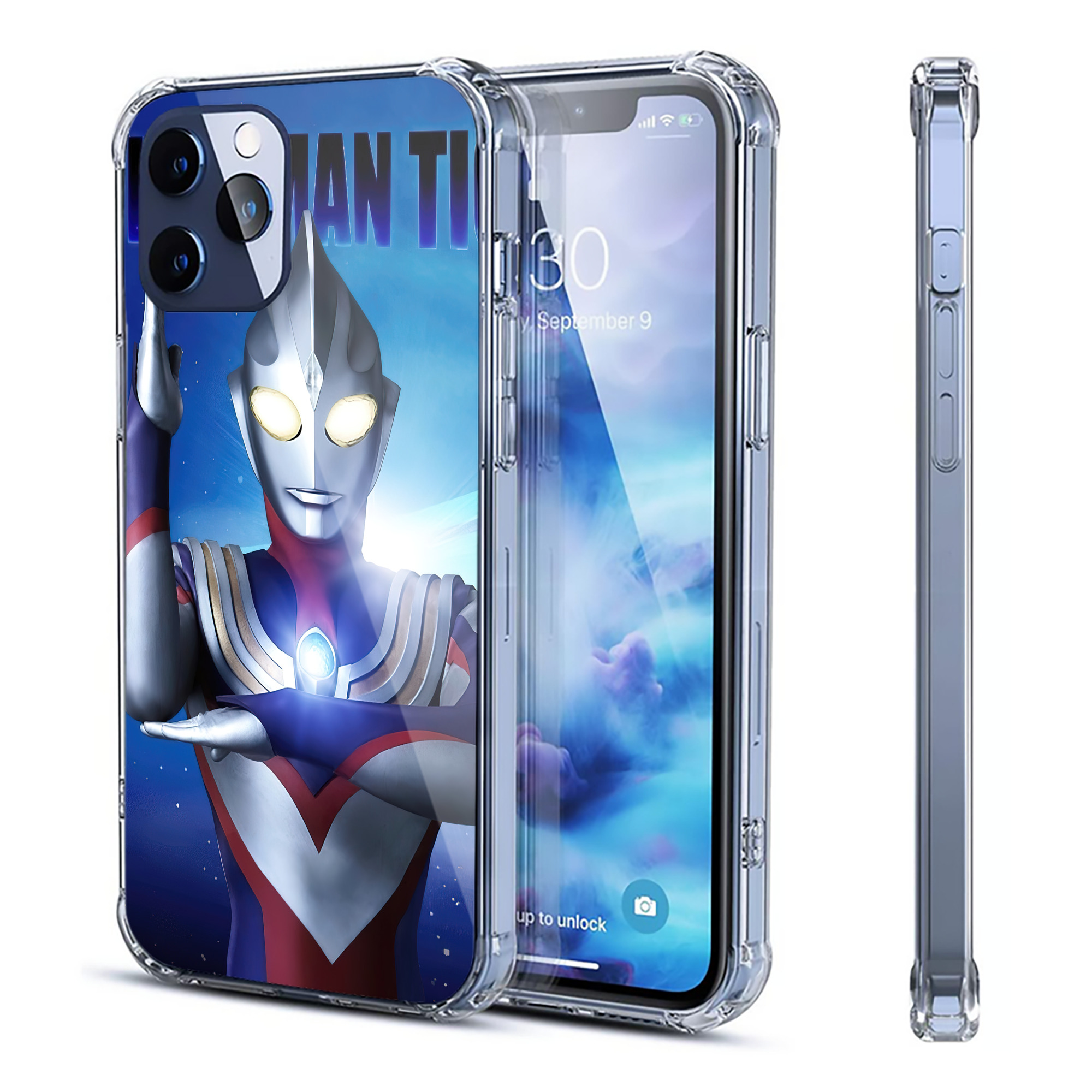 （画像用） ウルトラマン Ultraman 【iPhone 12シリーズ対応】透明スマホケース（クリアソフトケース）